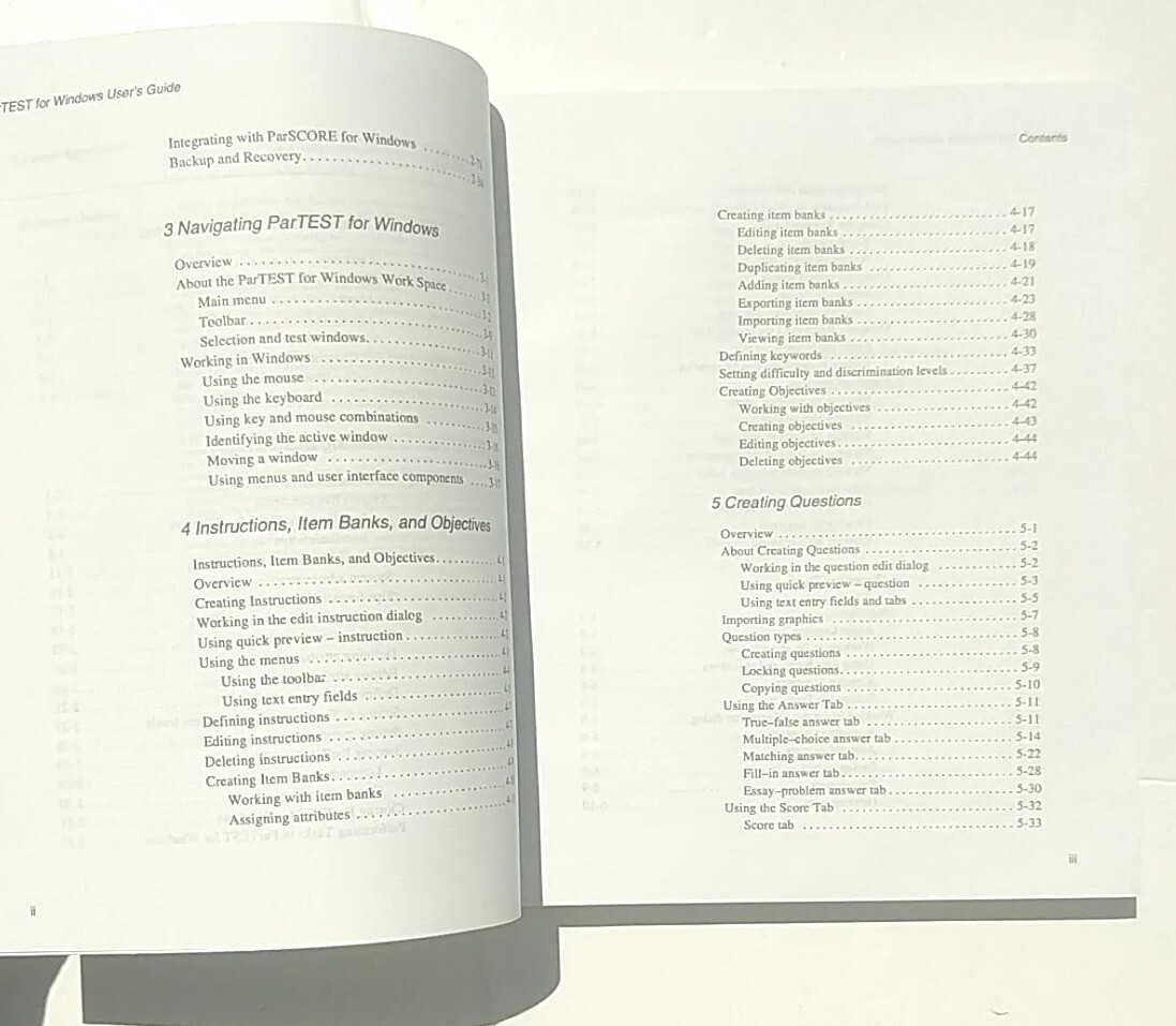 Users Guide ParTEST For Windows Item Banking & Test Generation Paperback Book