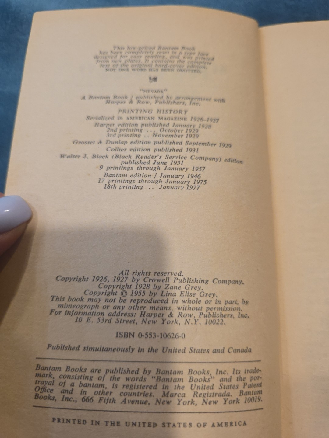 Nevada By Zane Grey 1977 A Bantam Book