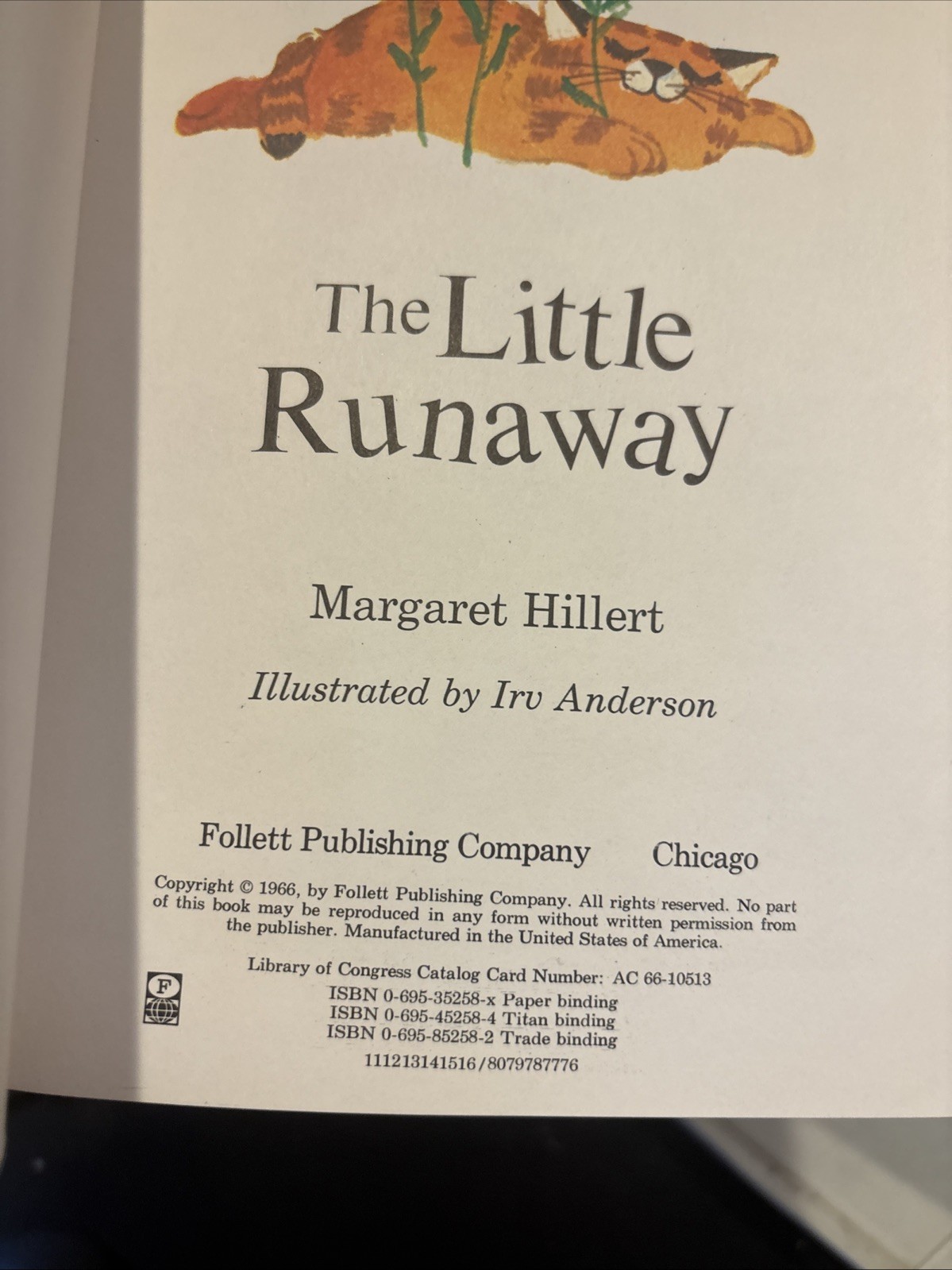 Little Runaway, the (Beginning-To-Read) Hillert, Margaret|Anderson, Irv libr…