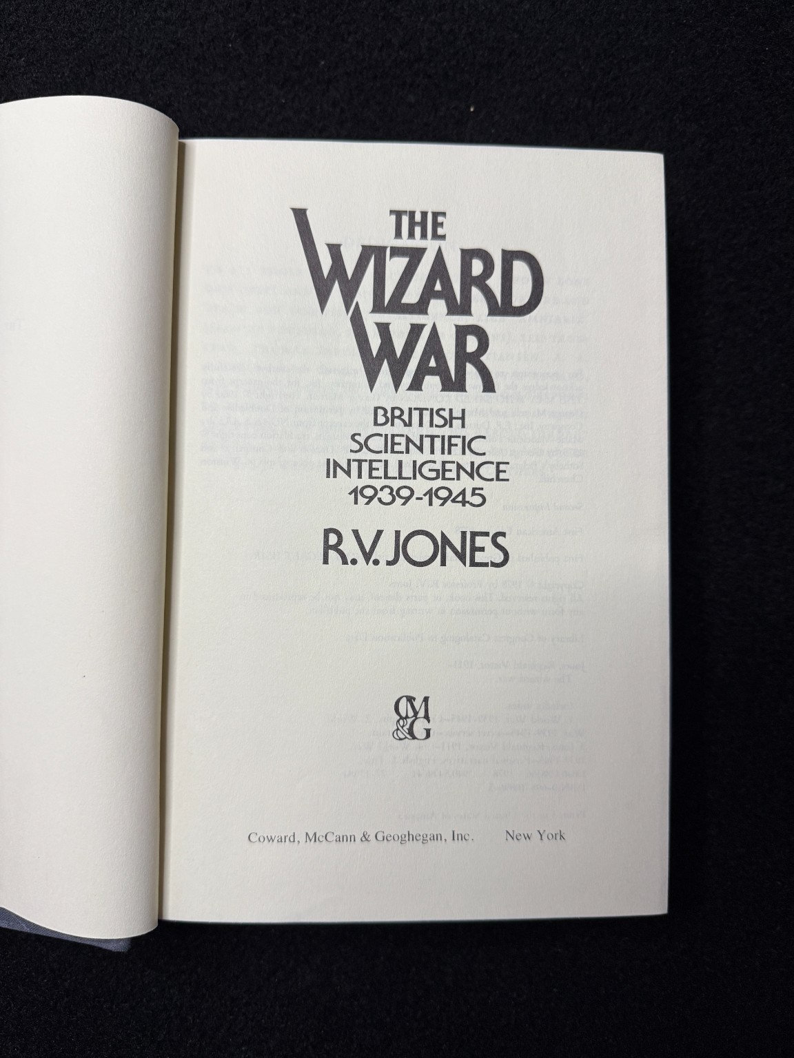 The Wizard War R.V. Jones British Scientific Intelligence 1978 HC DJ