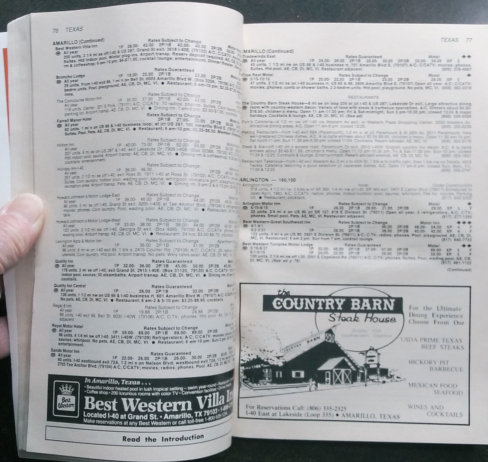AAA TOUR BOOK TEXAS 1983 Edition 152 PAGES