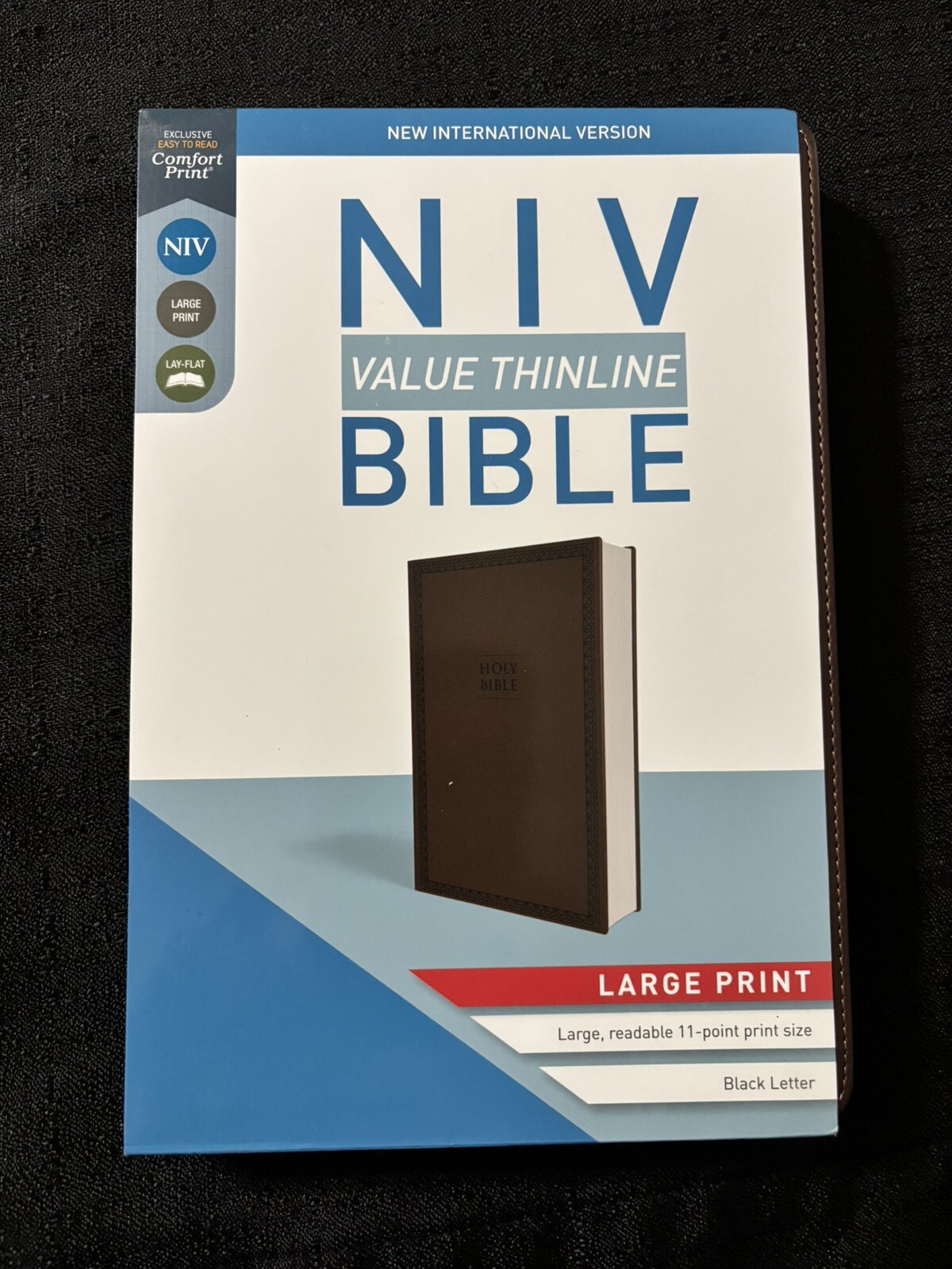 NEW Zondervan Value Thinline NIV Bible w/Brown Imitation Leather and Large Print