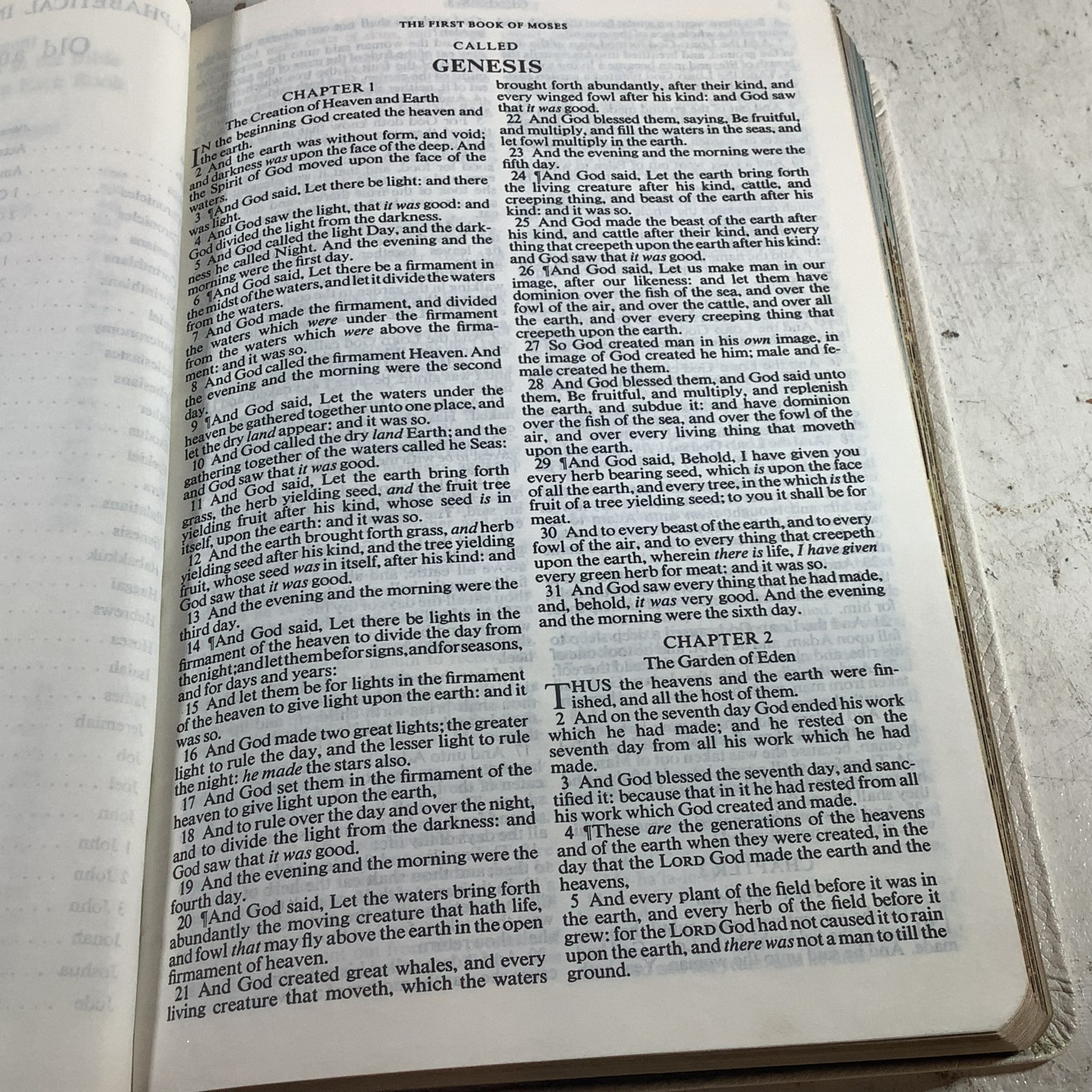 Holy Bible KJV 1970 National Bible Press White Bonded Leather VG 8.75″ x 5.75″