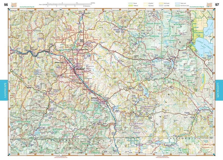 Oregon Road and Recreation Atlas 11th Edition 2024 (Benchmark)