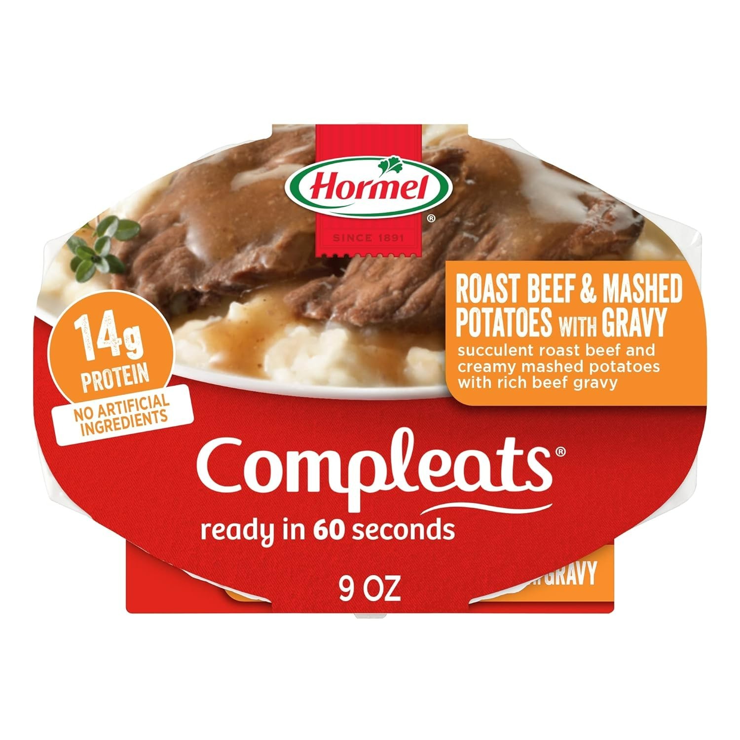 Hearty Microwave Roast Beef & Mashed Potatoes with Gravy – 9 oz. Trays, 6 Pack