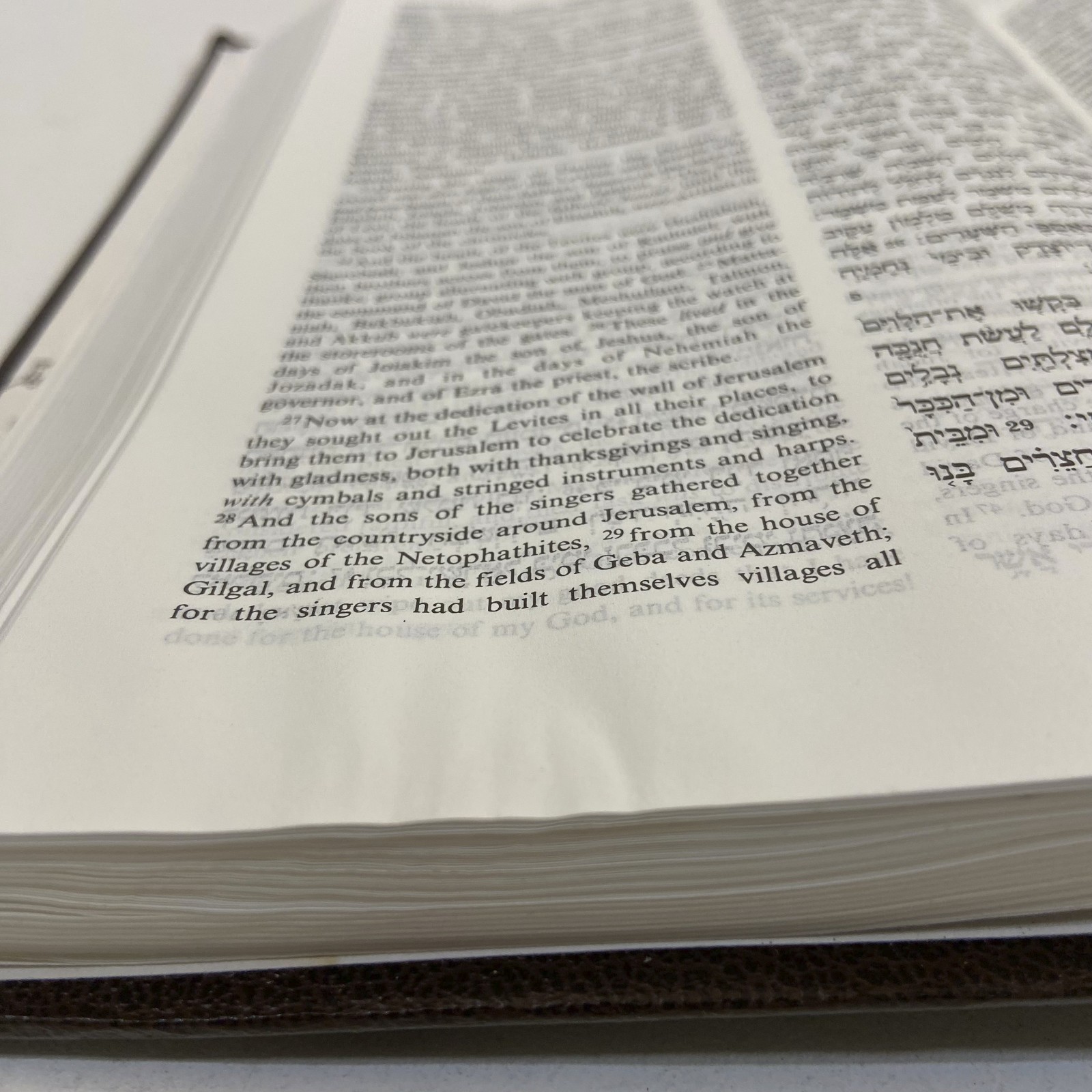 Hebrew & English The Holy Scriptures Bible NKJV 1997 Hardcover WATER DAMAGED