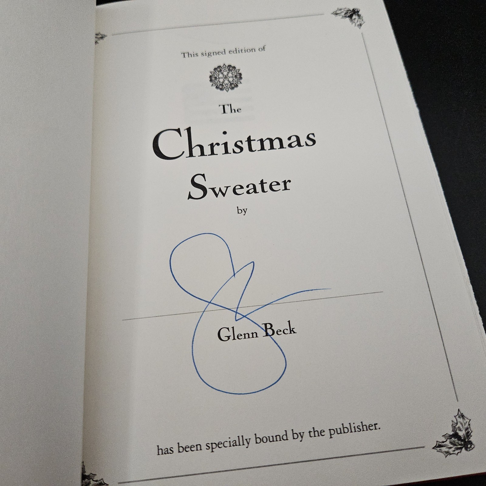 A Christmas Sweater Signed by Glenn Beck 1st Ed Box COA
