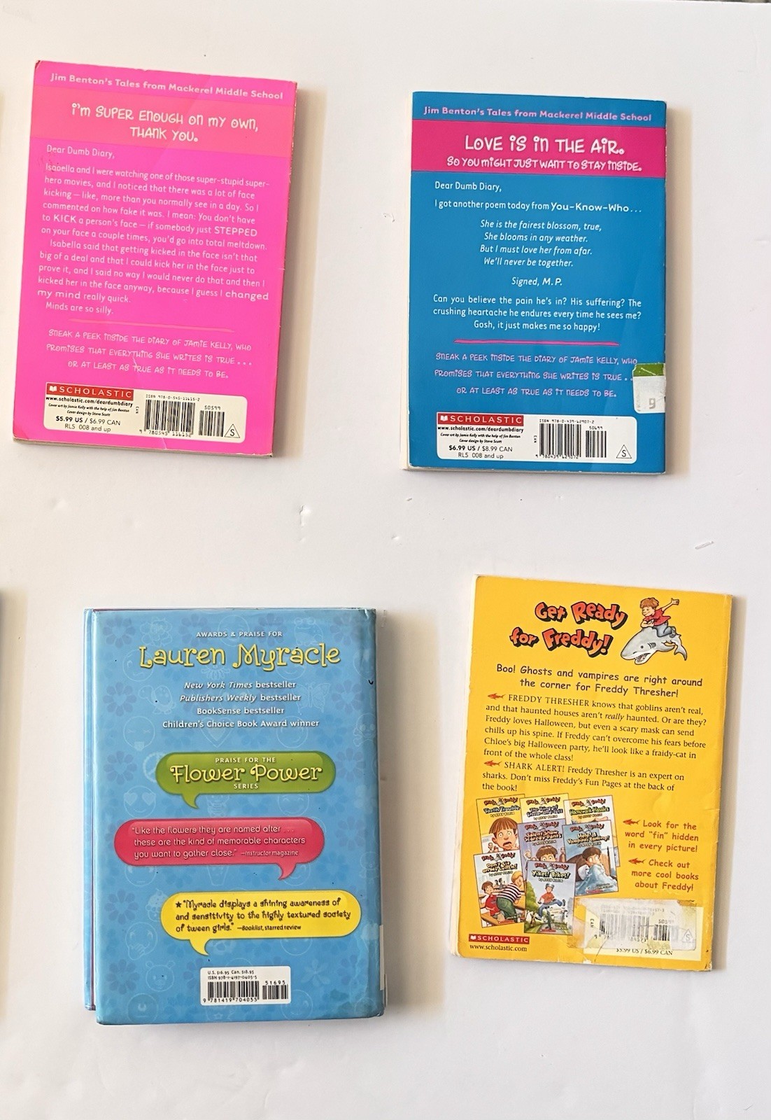 Children’s Books Lot Dear Dumb Diary Jim Benton Scholastic 8 Books Mixed Set