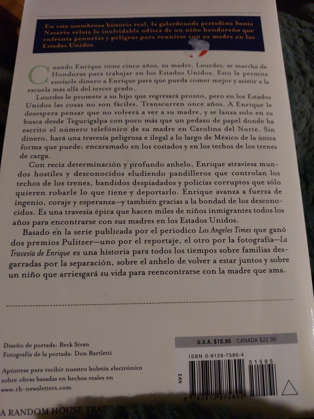 Sonia Nazario La Travesia de Enrique (Paperback) Spanish Language