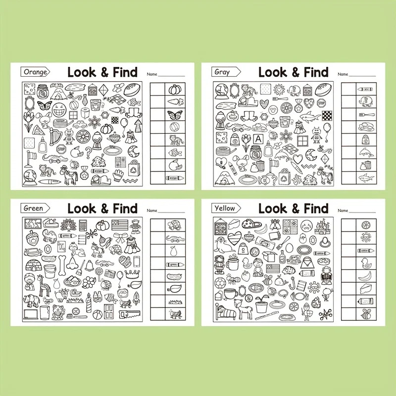 Kids Hidden Objects Coloring Book Find & Color Activity Puzzle Workbook