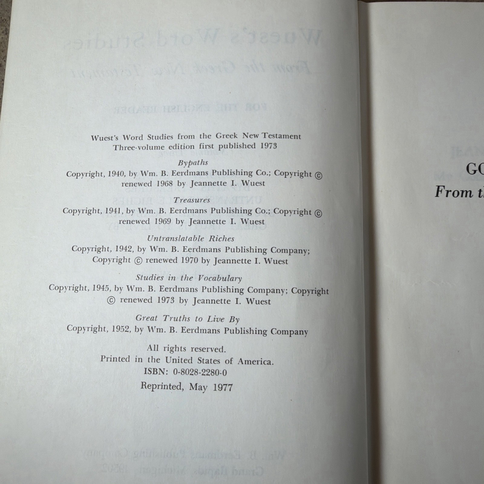 Word Studies in the Greek New Testament VOL 1-3 by Kenneth Wuest