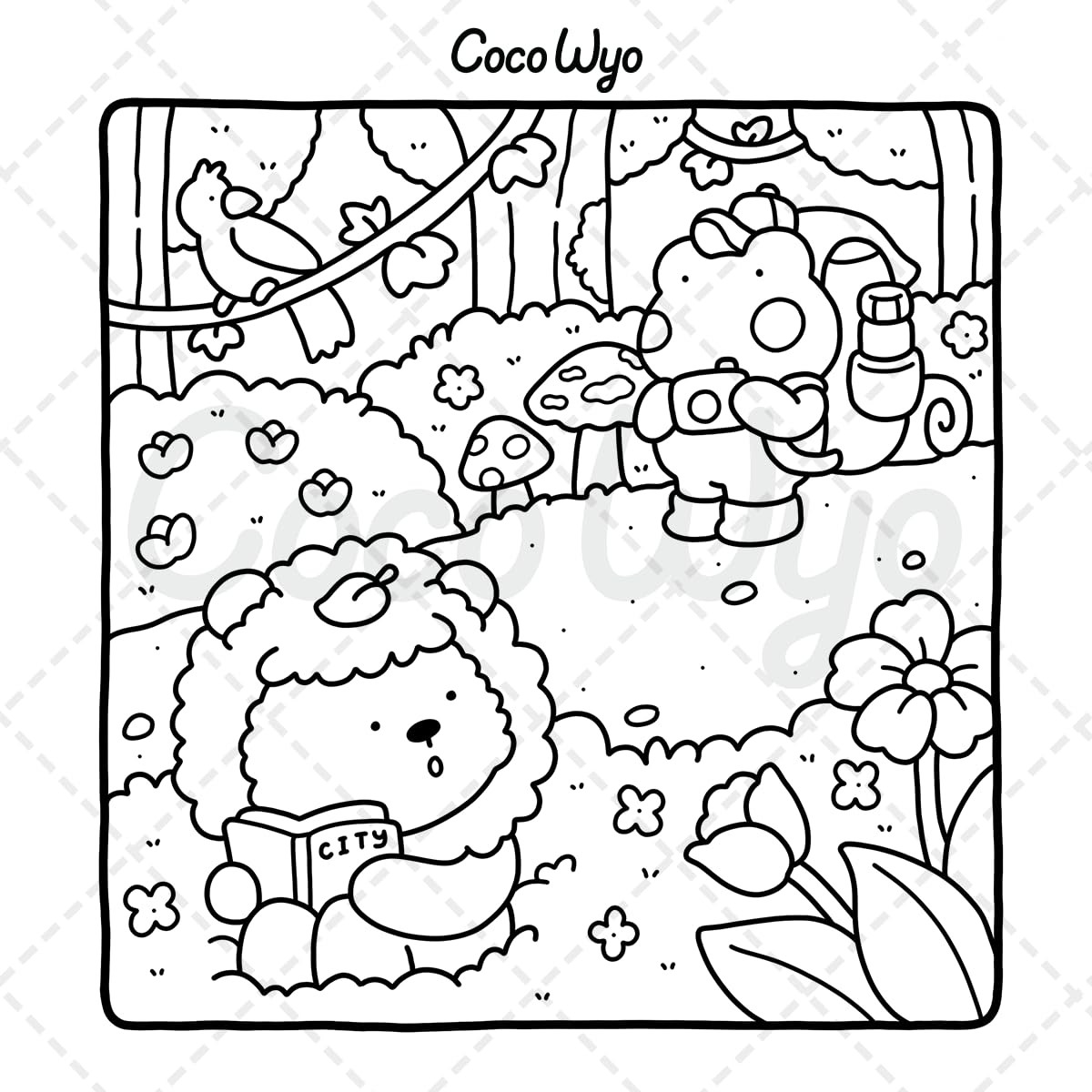 Little Cuddles Coloring Book for Adults and Teens Featuring Cute Animal Friends