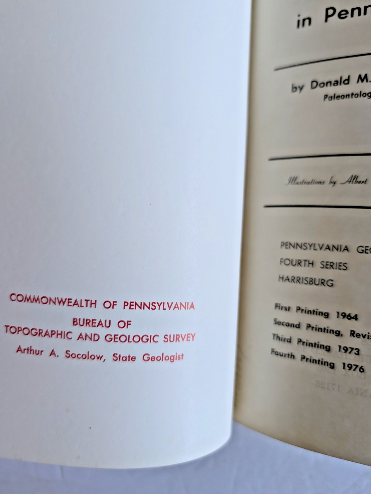 Fossil Collecting in Pennsylvania by Donald M. Hoskins 4th Printing 1976 w/ Map
