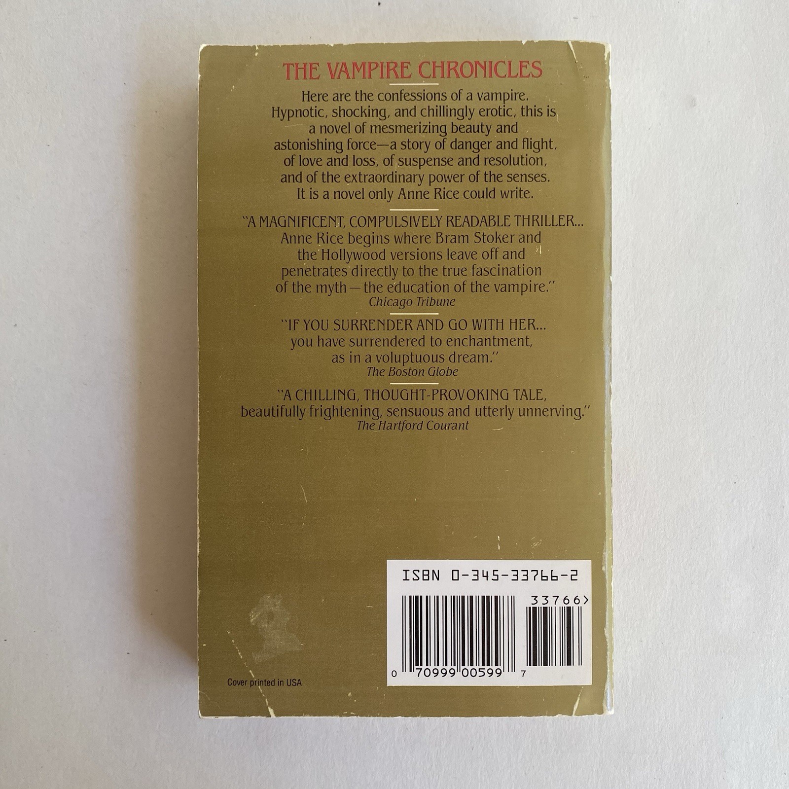 Interview with the Vampire by Anne Rice (1977/1992) Ballantine IWTV #1