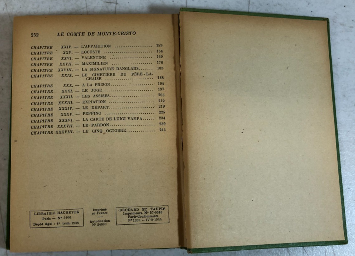 Le Comte de Monte-Cristo, 2 volumes, Dumas, 1938, E-120