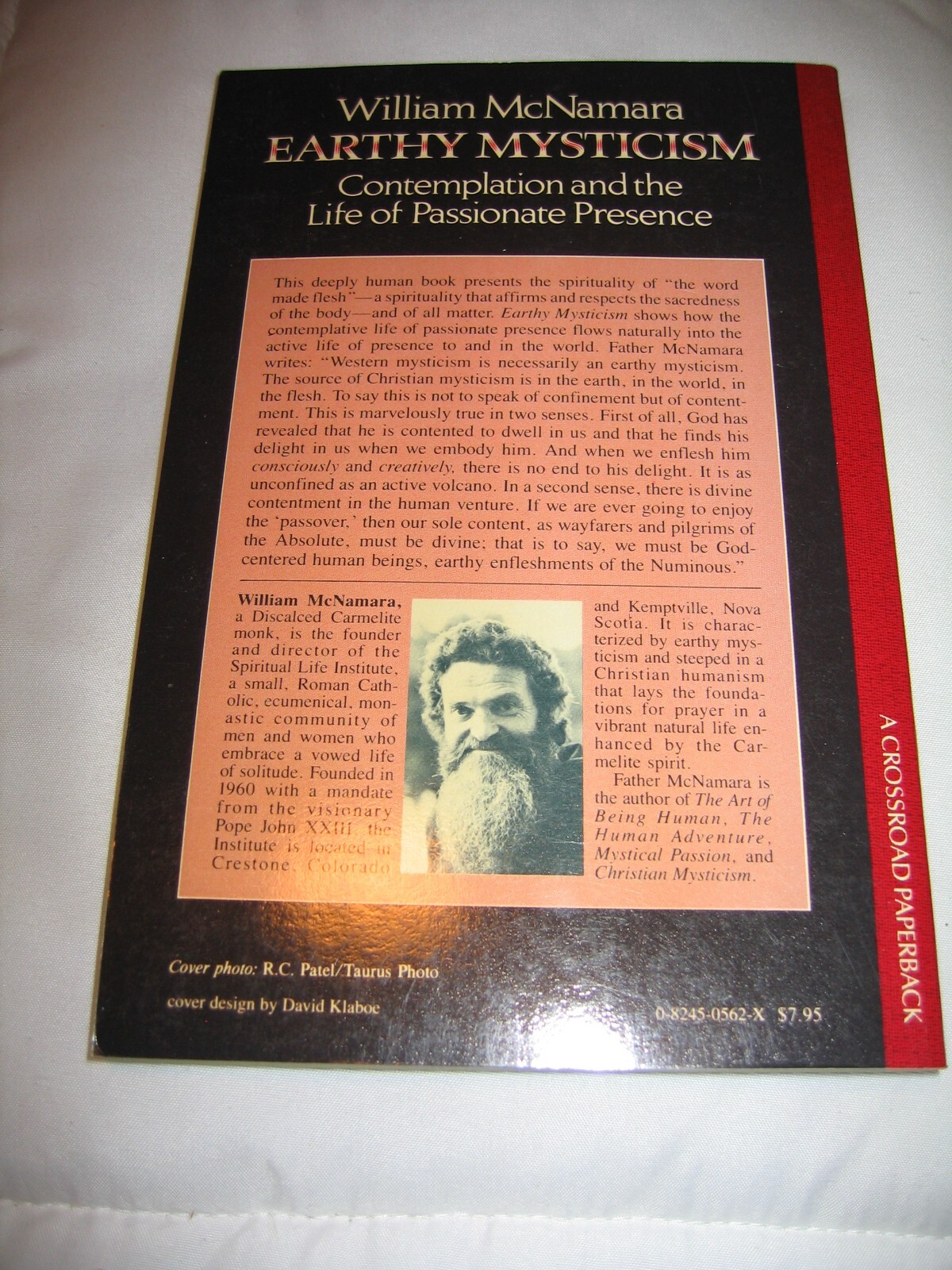 EARTHY MYSTICISM: CONTEMPLATION AND THE LIFE OF PASSIONATE By William Mcnamara