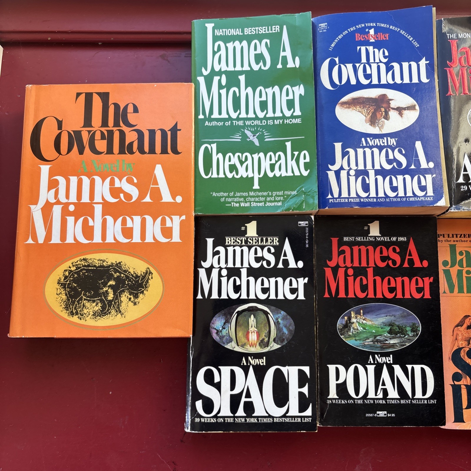 James A Michener Lot of 5 Paperback : Space Iberia Covenant Pacific Chesapeake