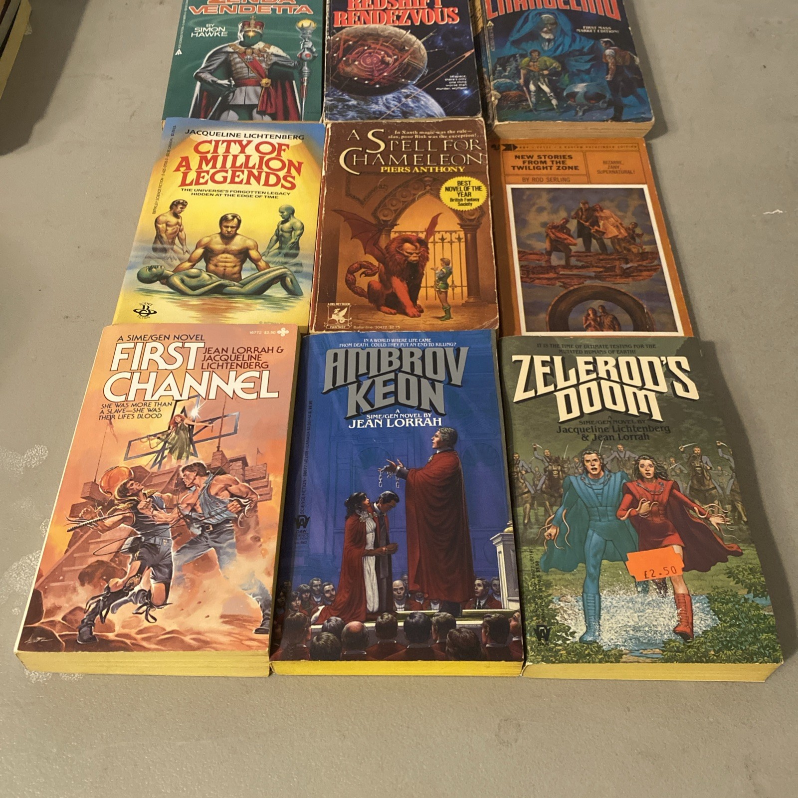 Lot of 9 Misc Vintage Sci-Fi- Fantasy Paperback Books Anthony, Lichtenberg, More