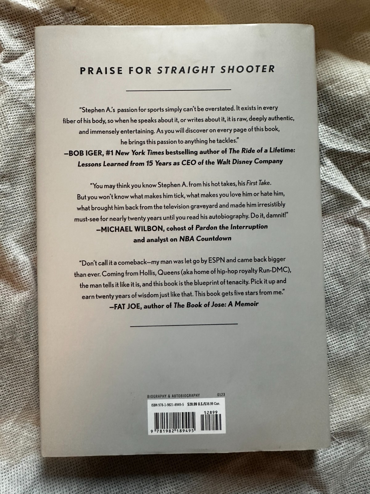 Stephen A. Smith Straight Shooter Signed/Autographed 1st/1st Edition/Print ESPN