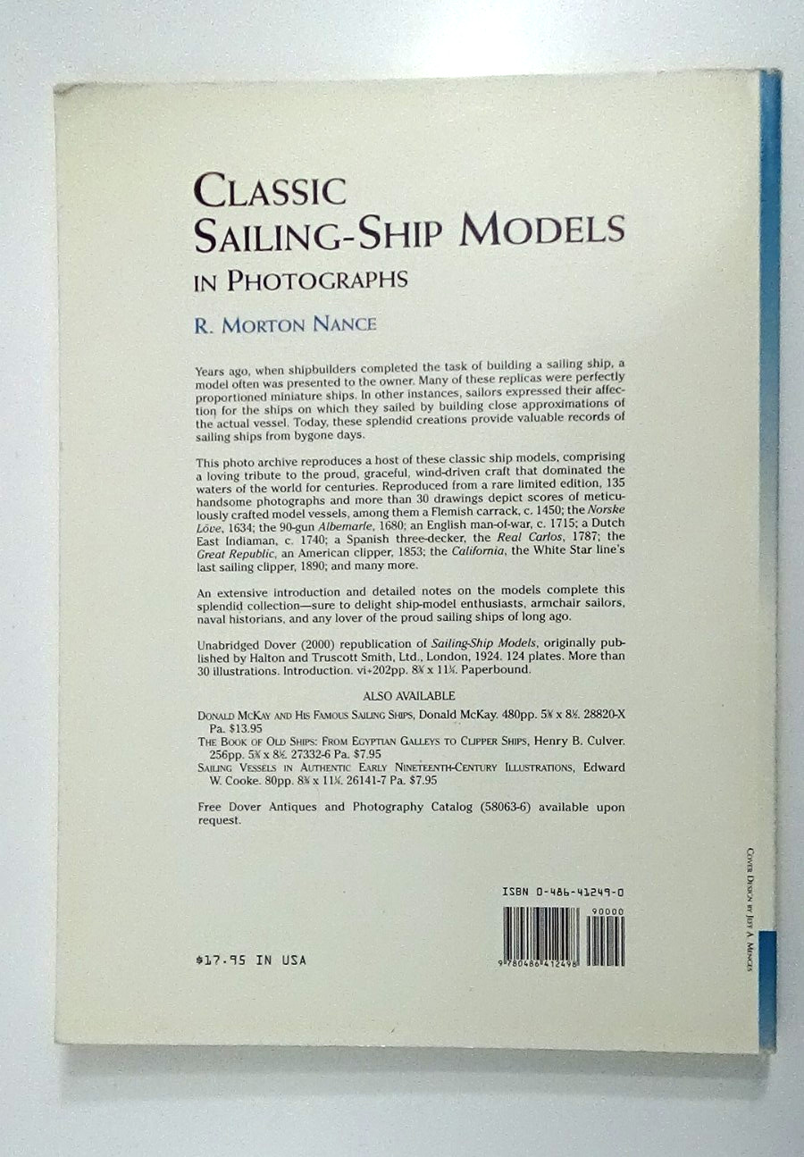 Classic Sailing-Ship Models in Photographs R Morton Nance (2000 Paperback) #030