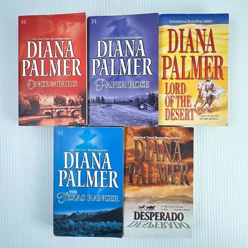 5x Diana Palmer Paperback Books – Hutton & Co. Series – Romance Western