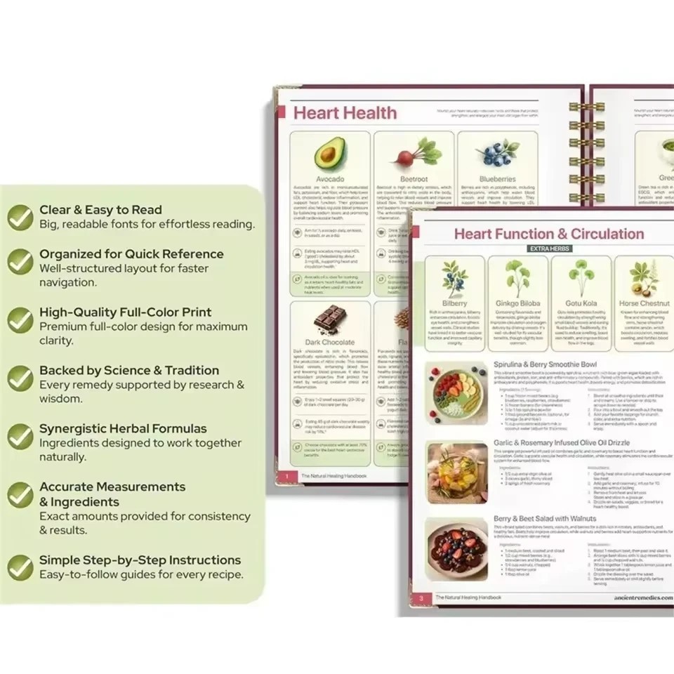 The Natural Healing Handbook, Spiral-Bound Guide for Herbal Remedies and Natural