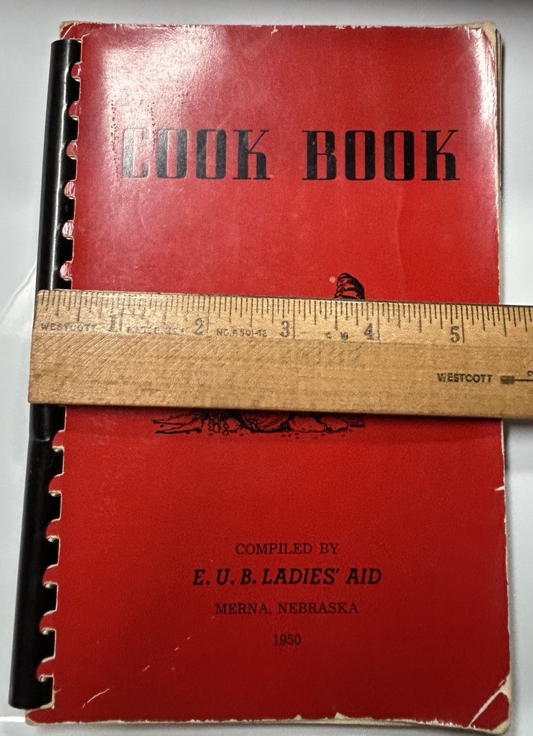 Cook Book compiled by Ladies Aid Merna Nebraska 1950 VTG 102 pages