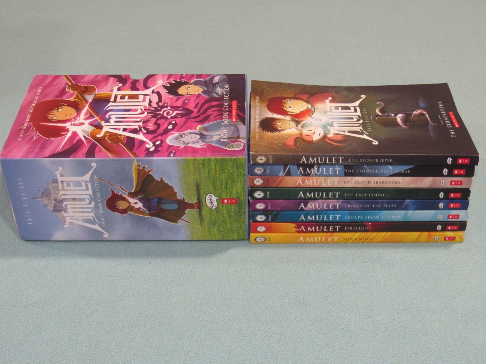 AMULET #1-8 by Kazu Kibuishi (Box Set, 2018) ~1,2,3,4,5,6,7,8~ Trade Paperback