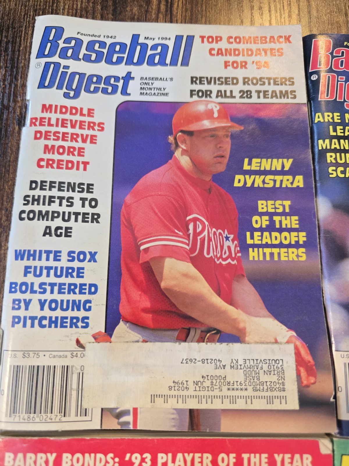 Lot Of 6 1994 Baseball Digest Various Conditions Mlb Sports Publication Vintage