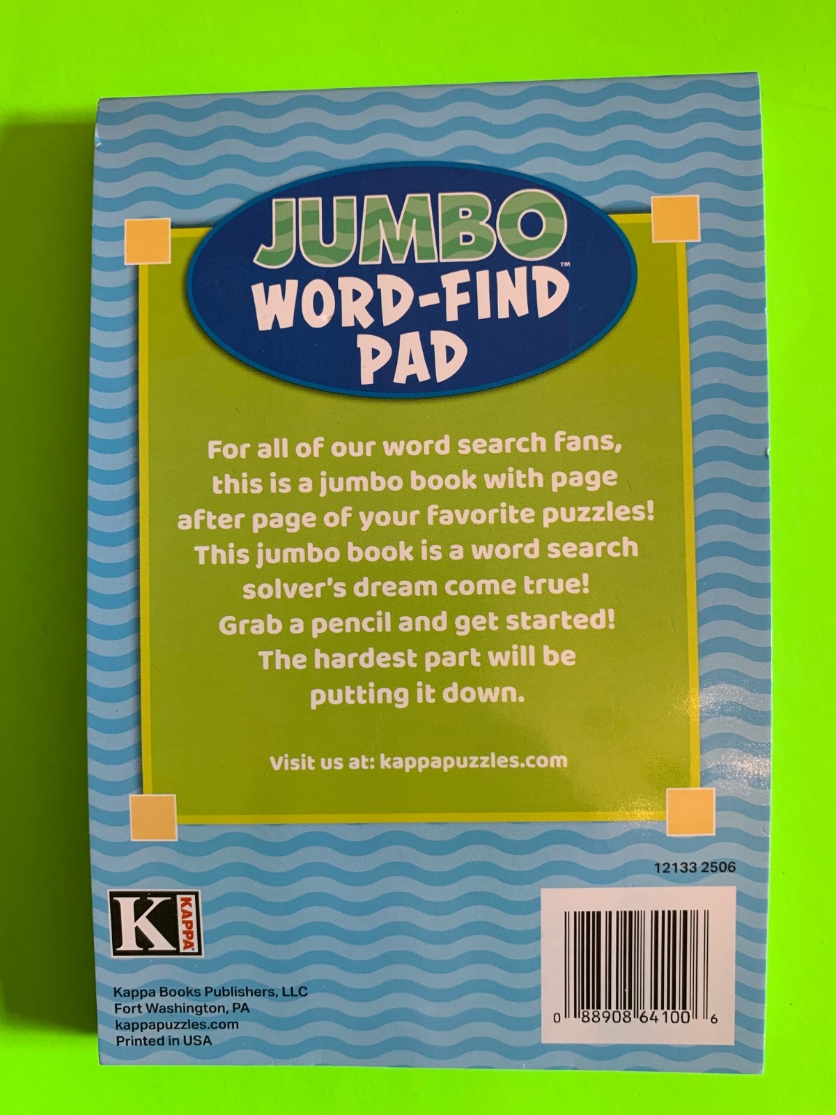 Kappa Jumbo Word-Find Pad Digest Puzzle Book Vol #186