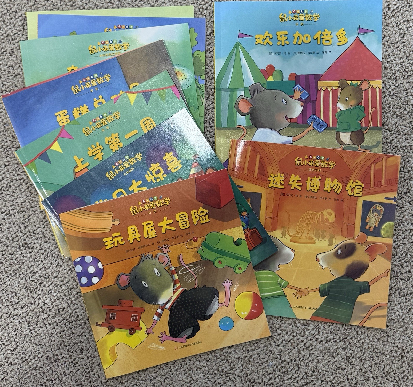 中文数学启蒙|桥梁《鼠小弟爱数学》Chinese Math Picture Books 10本整套 第2 套 4-6 岁|几乎全新