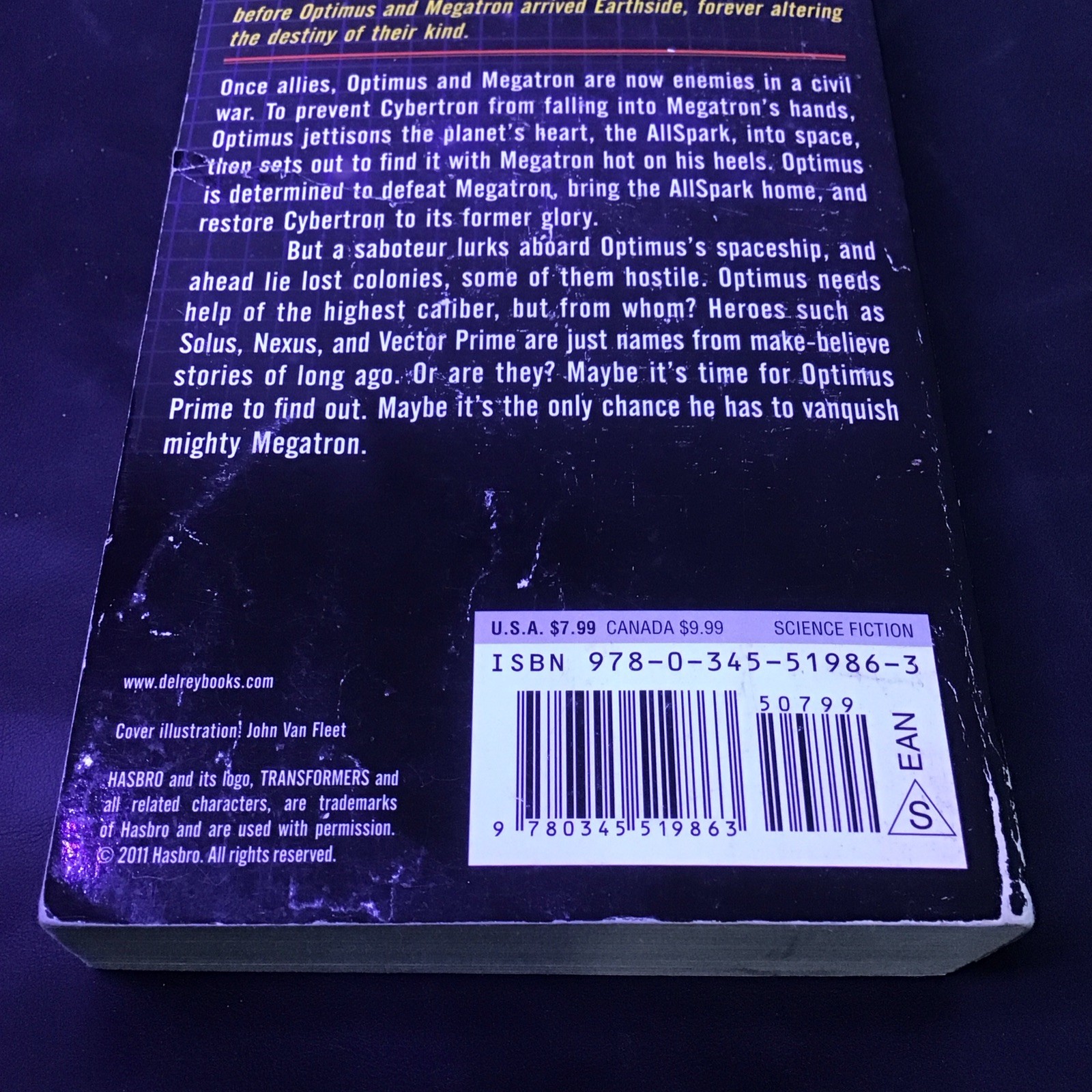 Transformers: Exiles by Alex Irvine Del Ray Books 2011 Mass Market Edition Fair