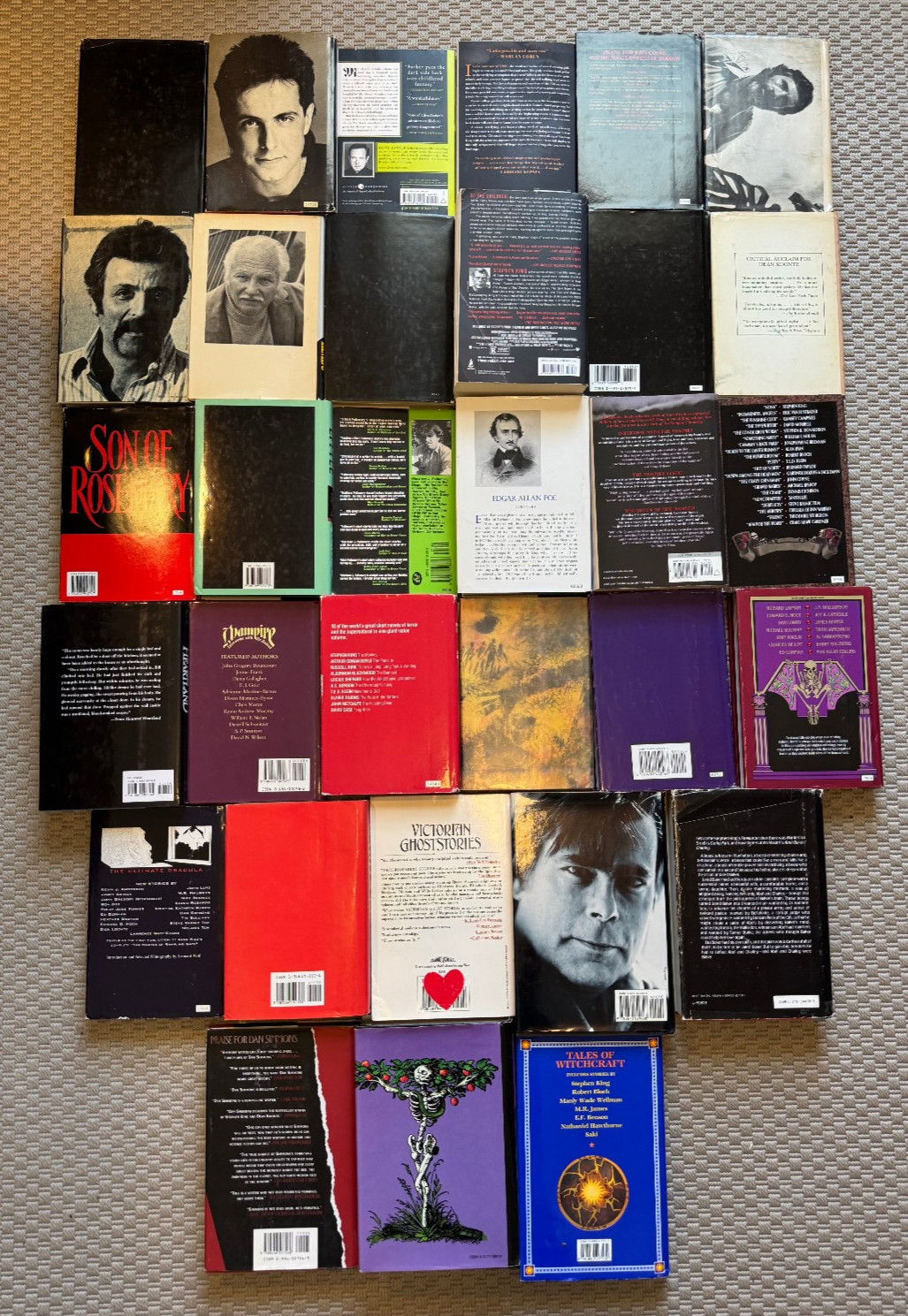 Large Horror Suspense Thriller Lot 32 Books HCDJ Vintage Stephen King Anne Rice