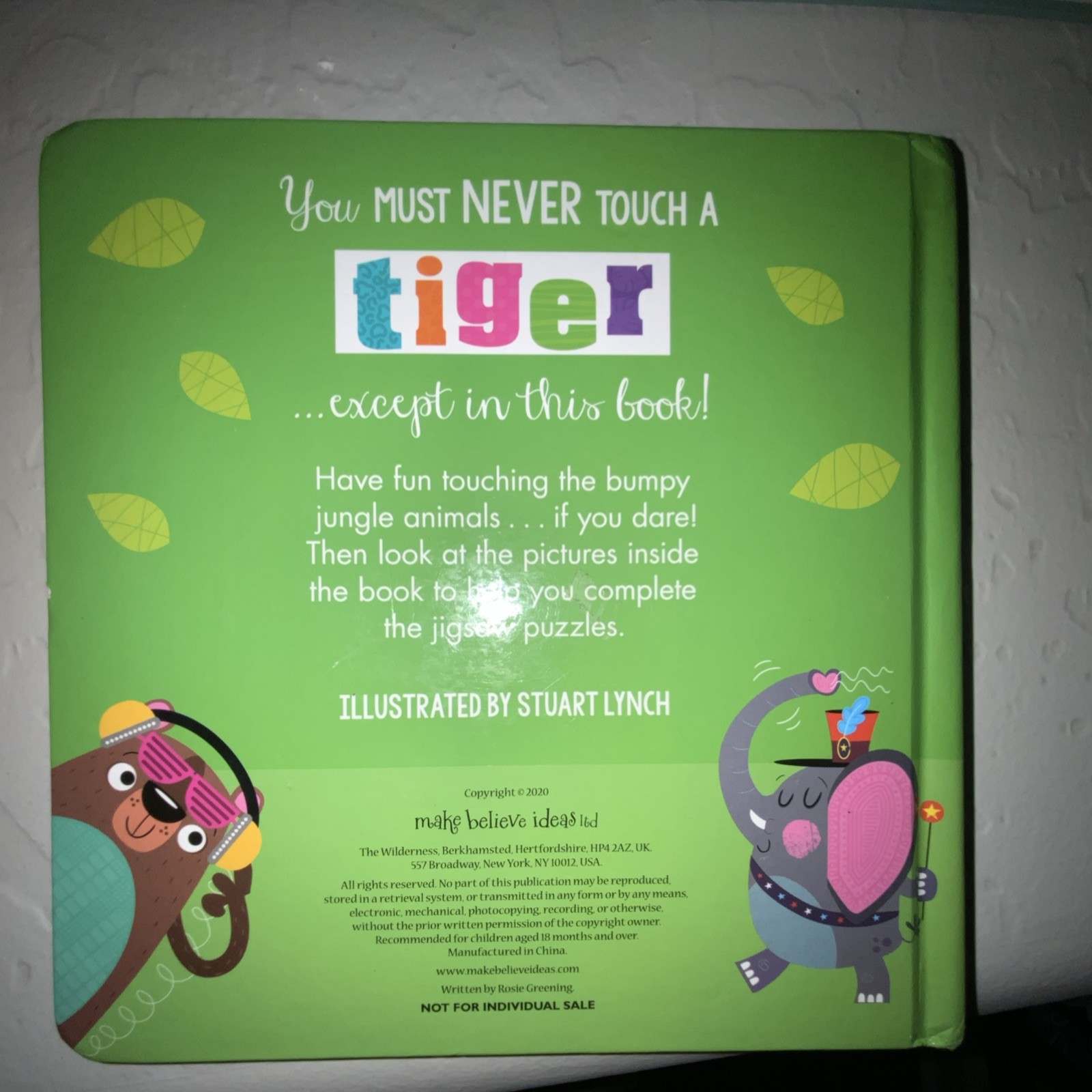 Never Touch a Tiger! by Rosie Greening & Stuart Lynch Board Book Animals Humor