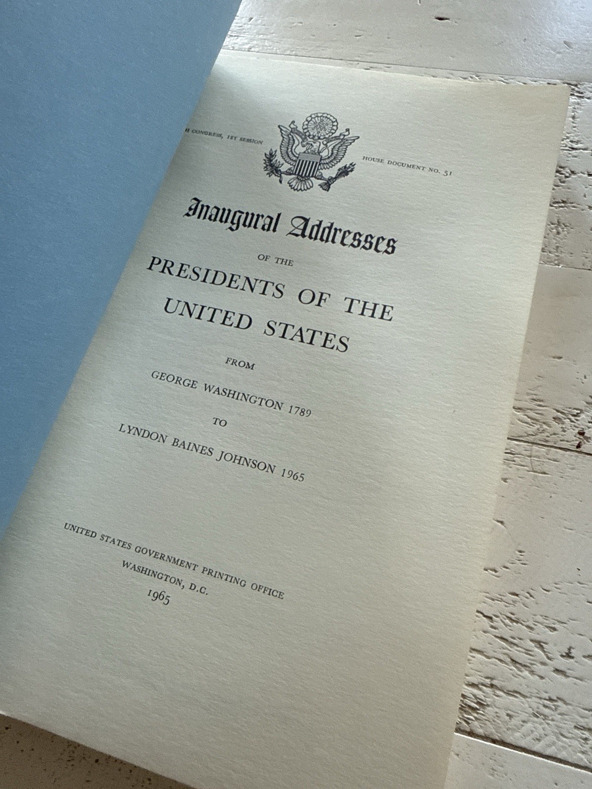 Inaugural Addresses Presidents of the US 1789–1965 Govt Print Office SC Lot 2