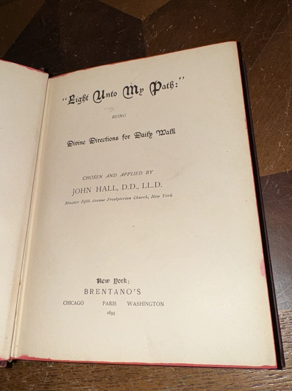 A Light unto My Path Hardcover 1893 Rev John Hall Antique Book Christian