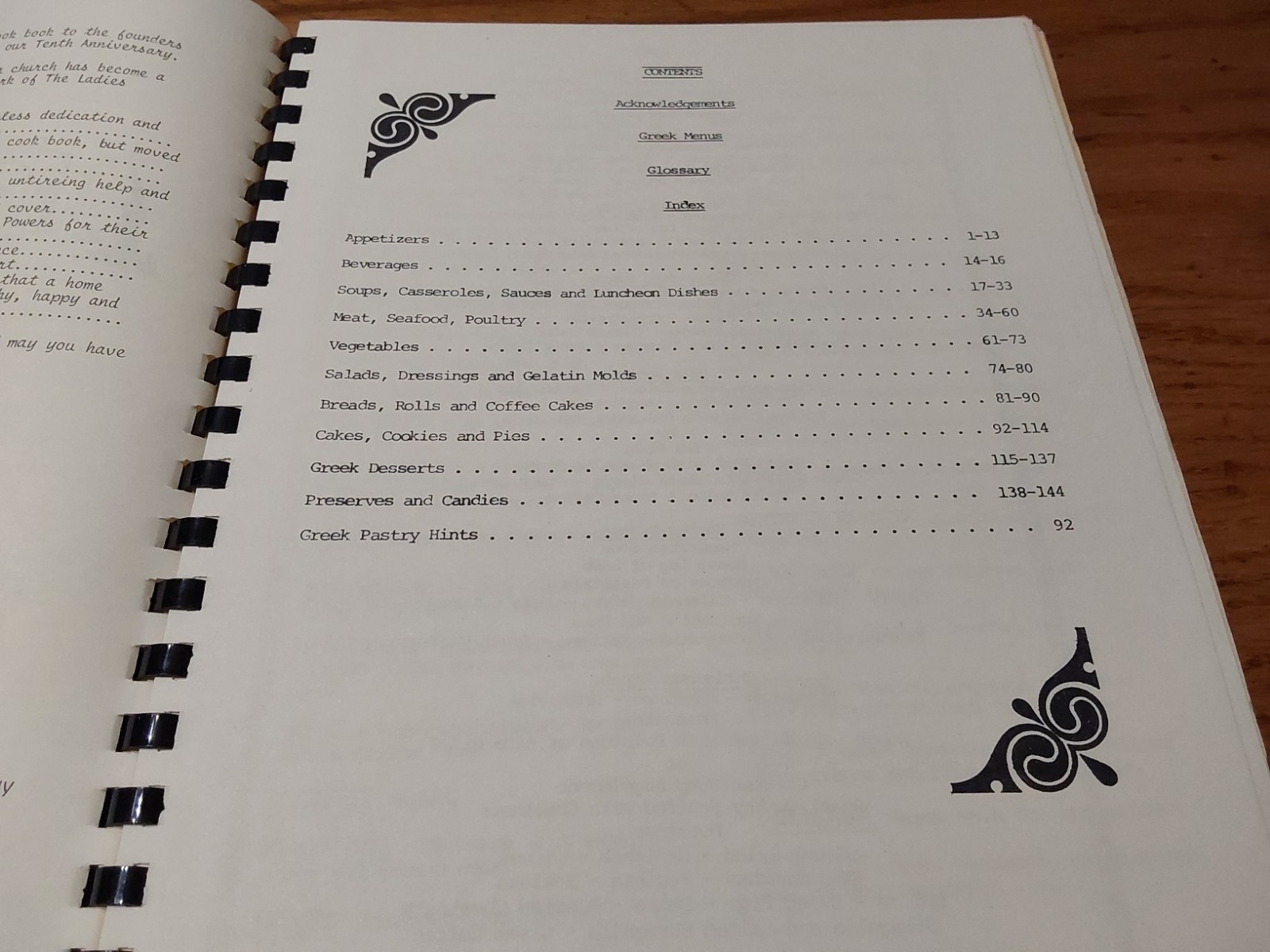 Grecian American Cuisine Recipes Spiral Cookbook 1980 Ohio St Paul Church