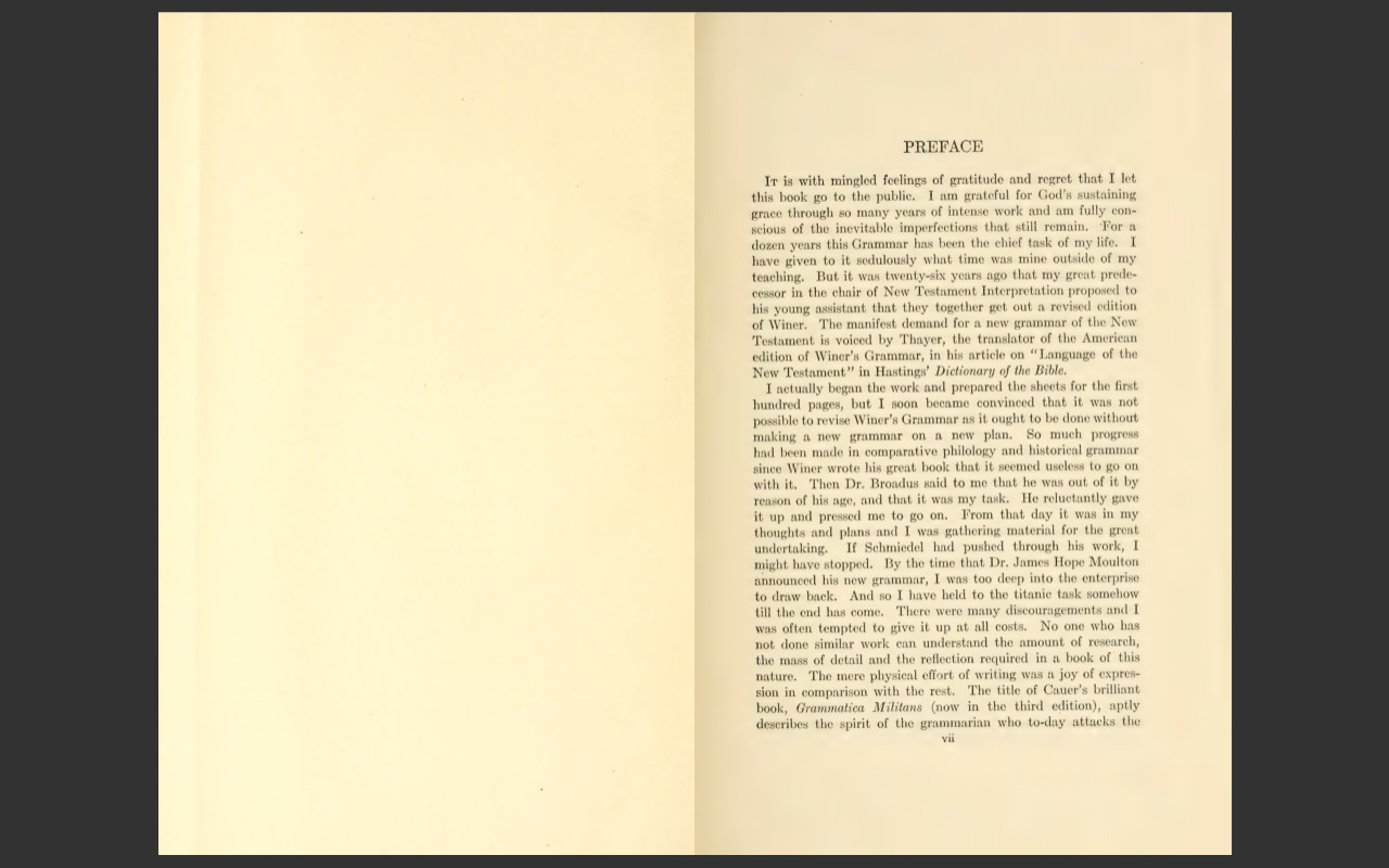 A Grammar of the Greek New Testament by A.T. Robertson (1914) E-Book on CD-ROM