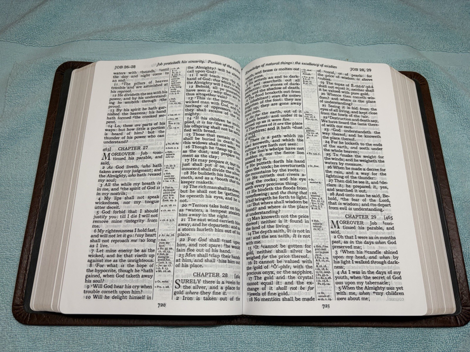 CBP Large Print Readers Ref Bible Milk Chocolate Water Buffalo Leather KJV USA