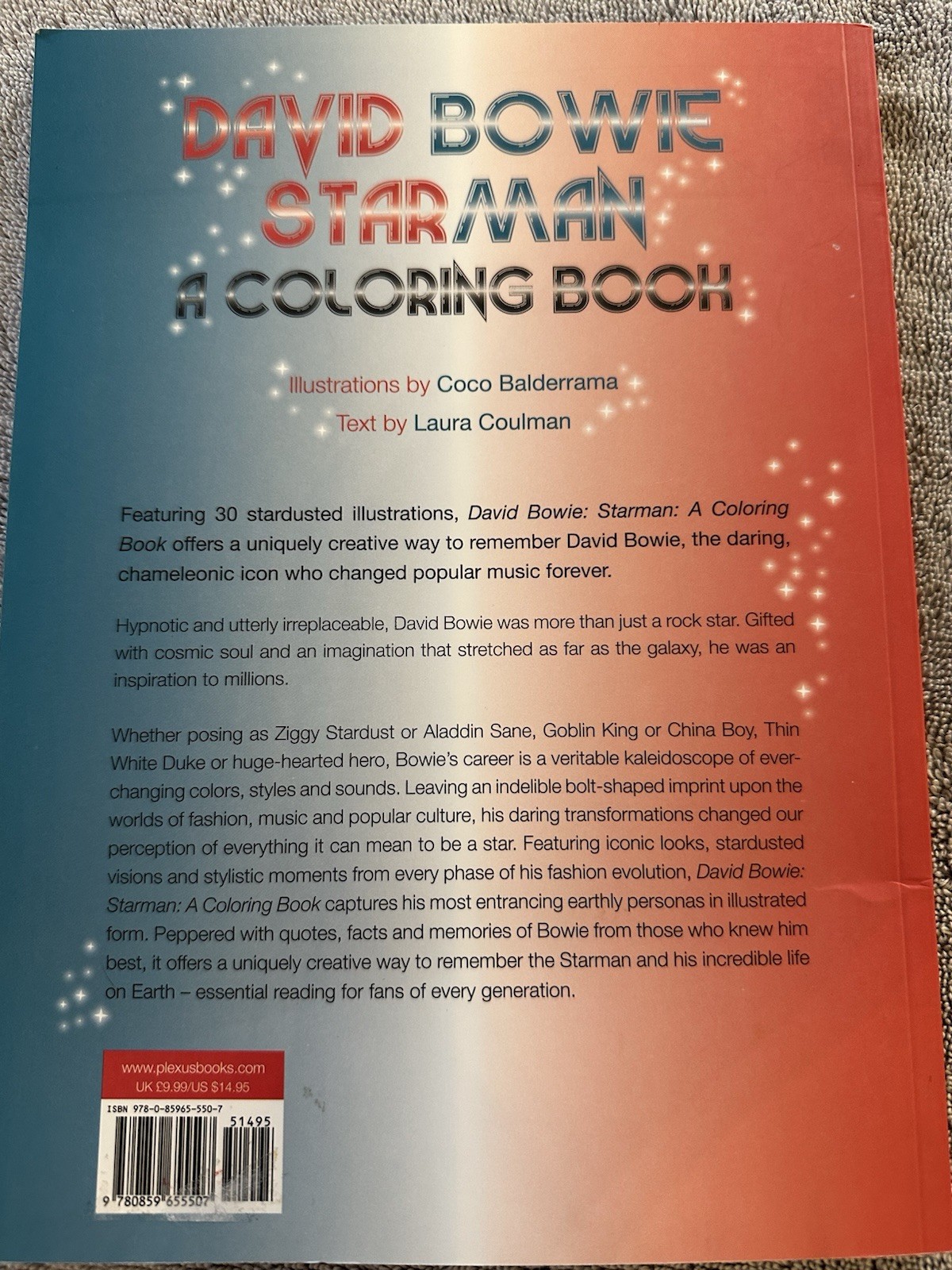 A Coloring Book David Bowie Starman – (Read Description) NEW – NO PAGES COLORED