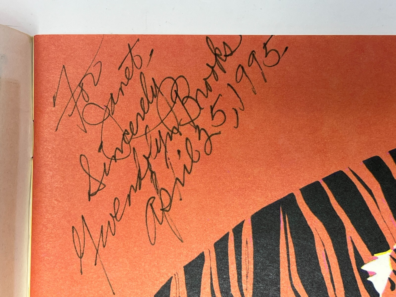 VTG POETRY: SIGNED The Tiger Who Wore White Gloves by Gwendolyn Brooks – 1974 PB