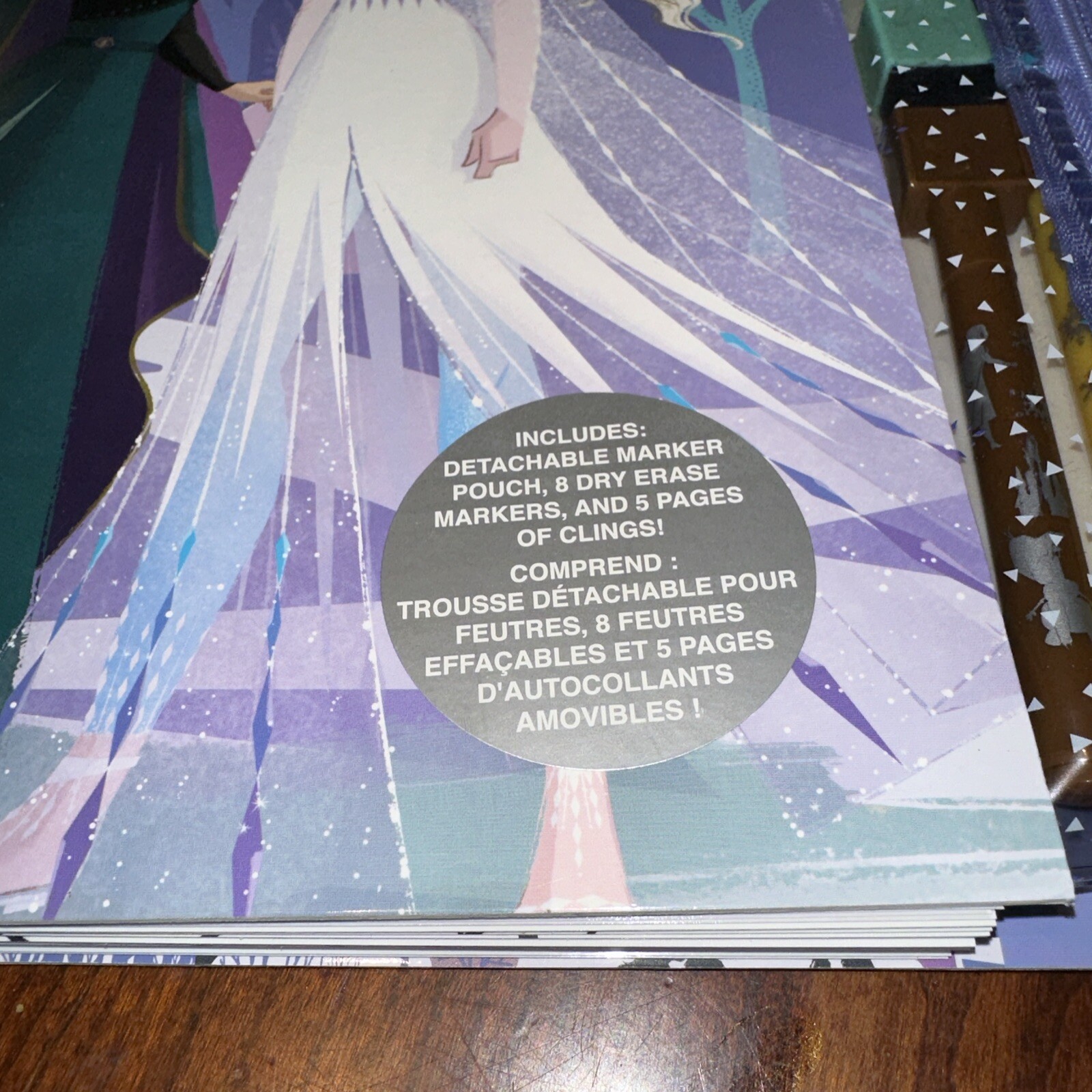 Frozen Spiral Activity Color & Erase 5 Pages Clings – Included Dry Erase Markers