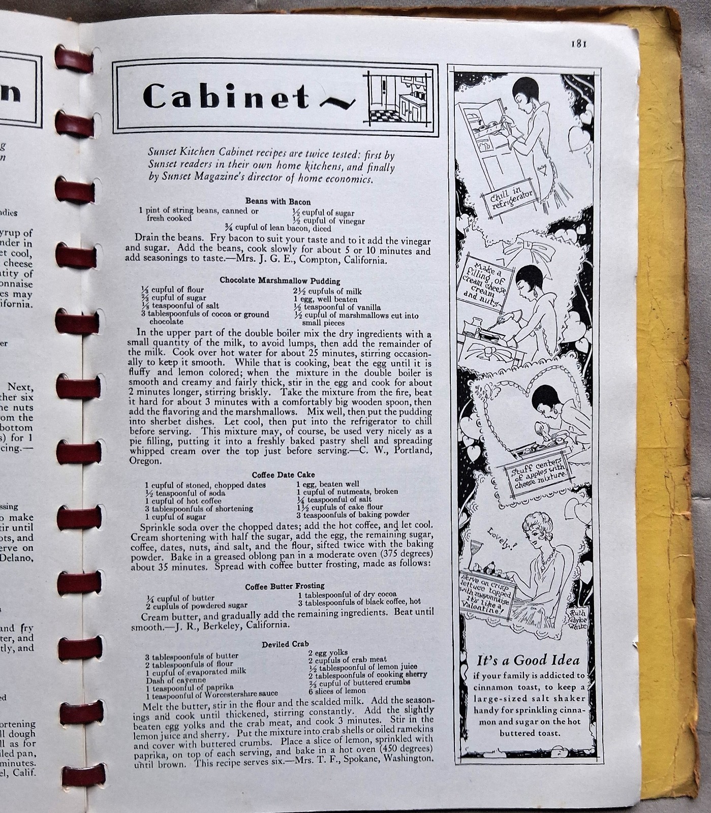 Sunset’s New Kitchen Cabinet Cook Book 1938 Sunset Magazine First Printing