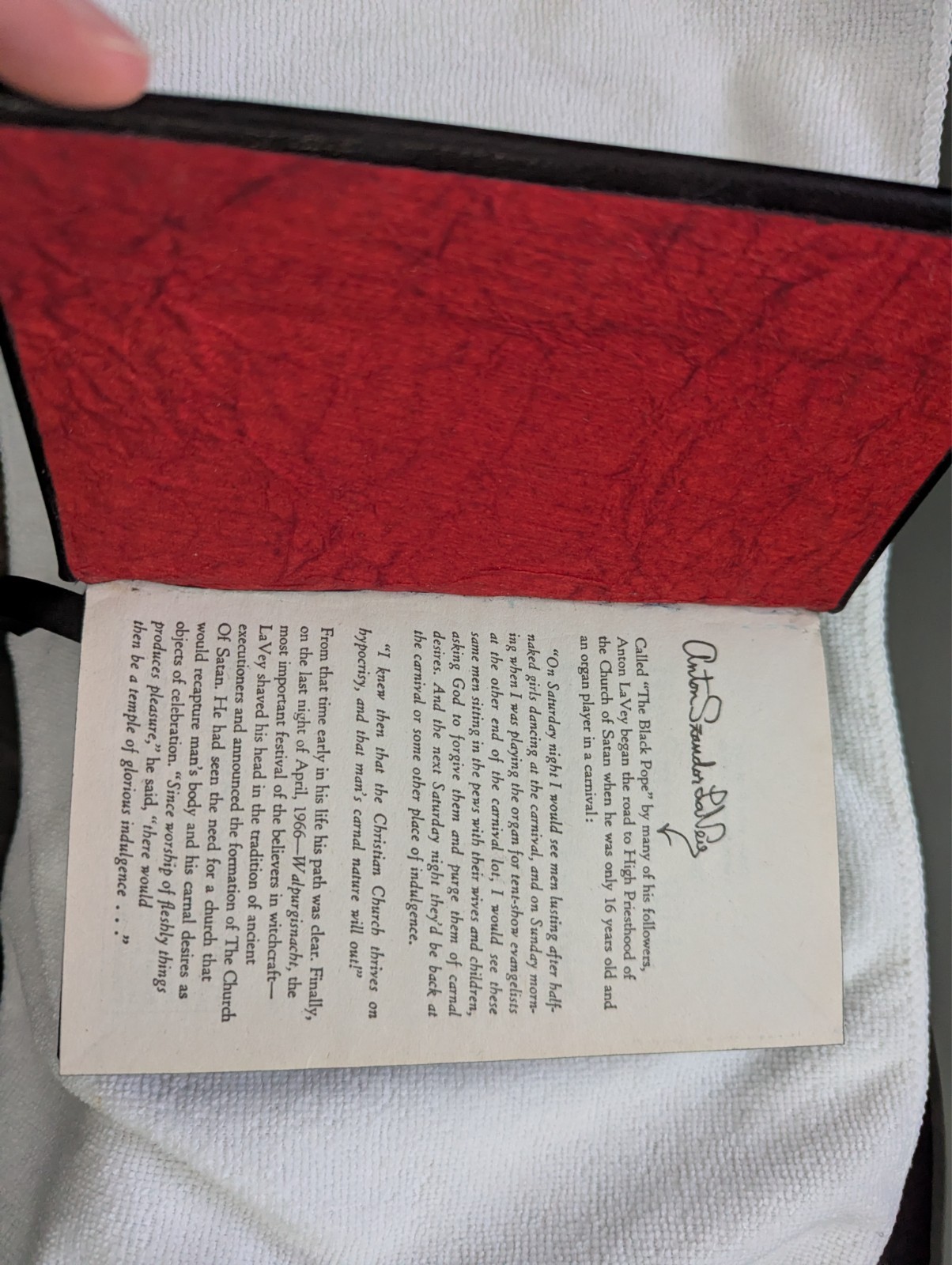 The Satanic Bible Anton La Vey Church of Satan leatherbound leather
