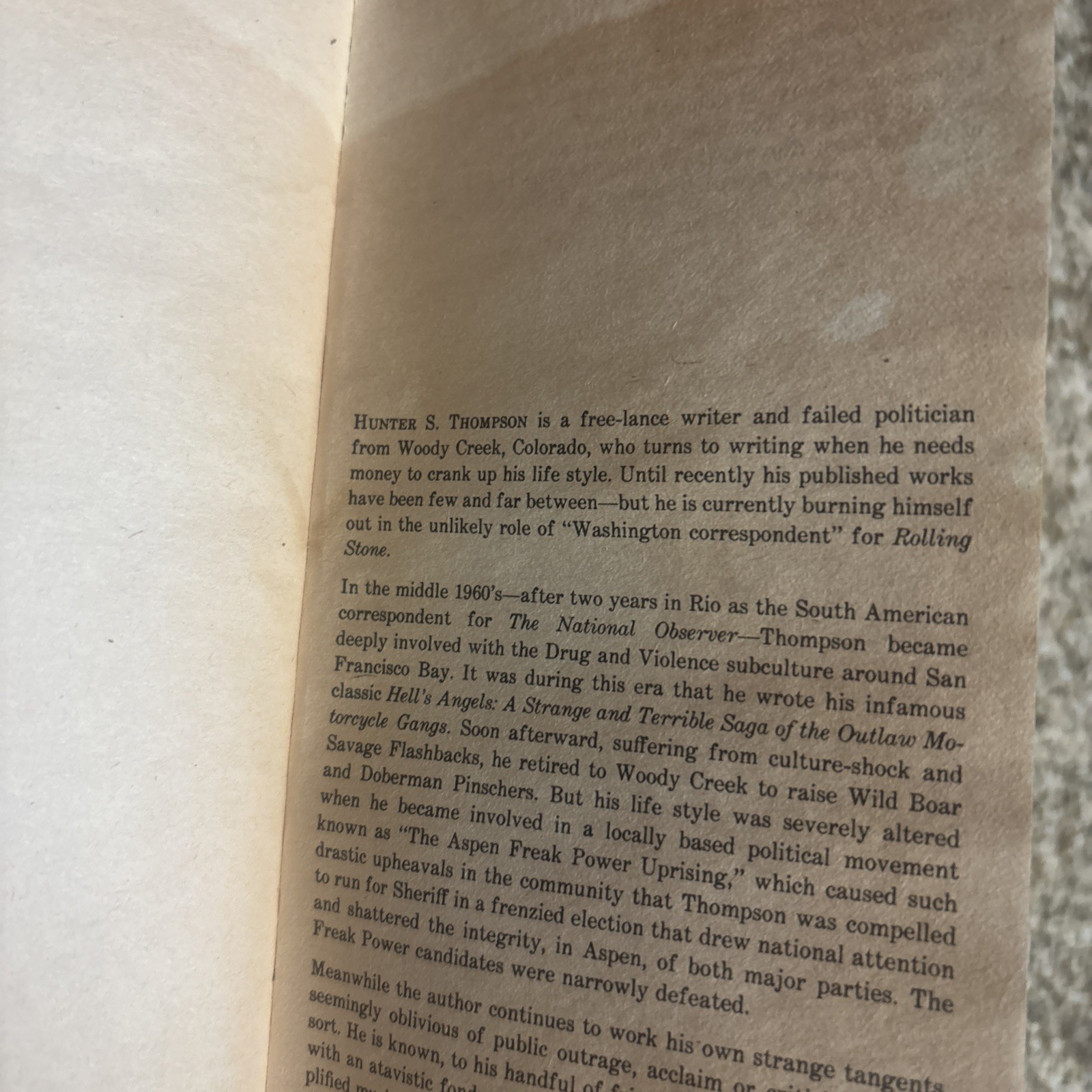 Fear & Loathing in Las Vegas Hunter S Thompson 1st Warner Printing Paperback1982