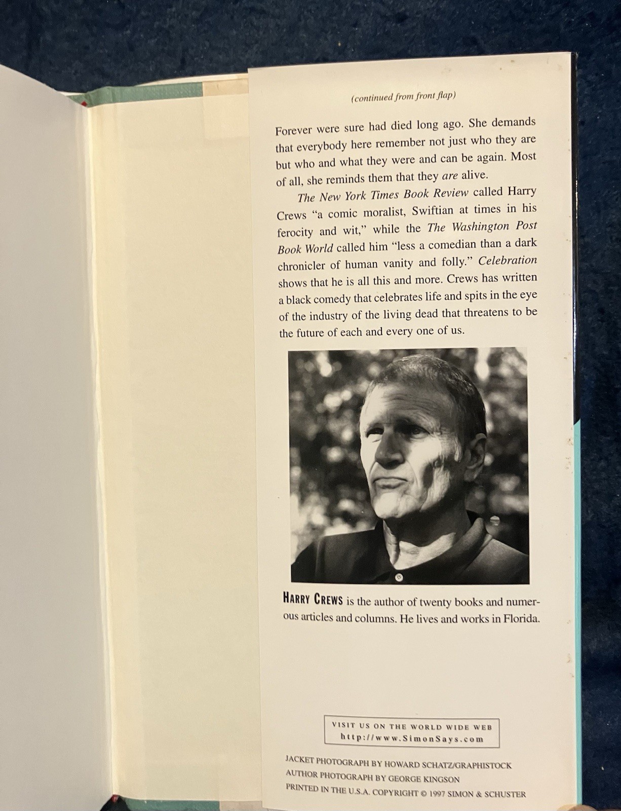 HARRY CREWS Signed CELEBRATION First Ed. First Ptg. HC Orig. DJ NEW NEVER READ