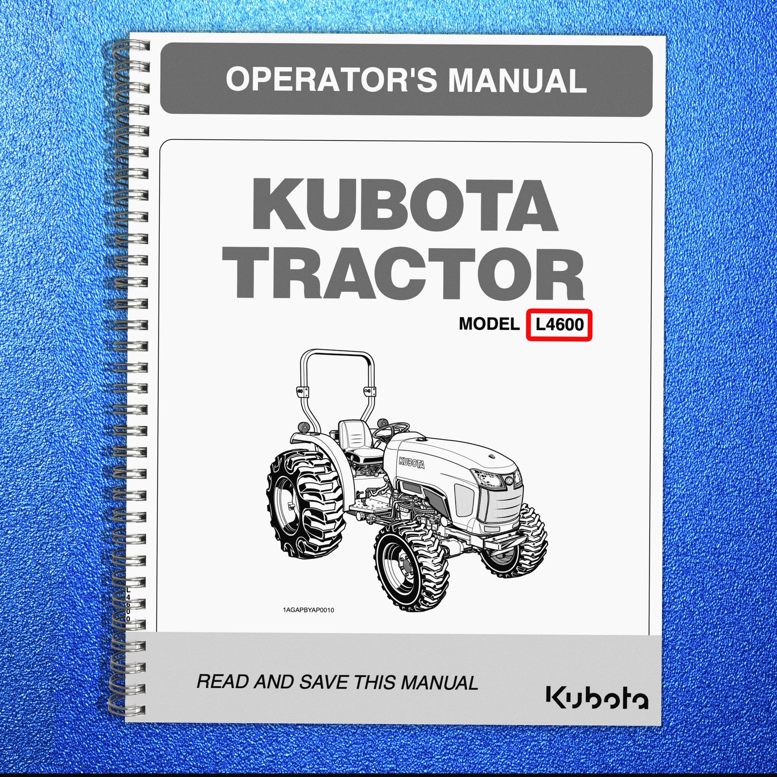 KUBOTA L4600 L4600HST OPERATORS MANUAL – HD WIRE BINDER – PROTECTIVE COVERS