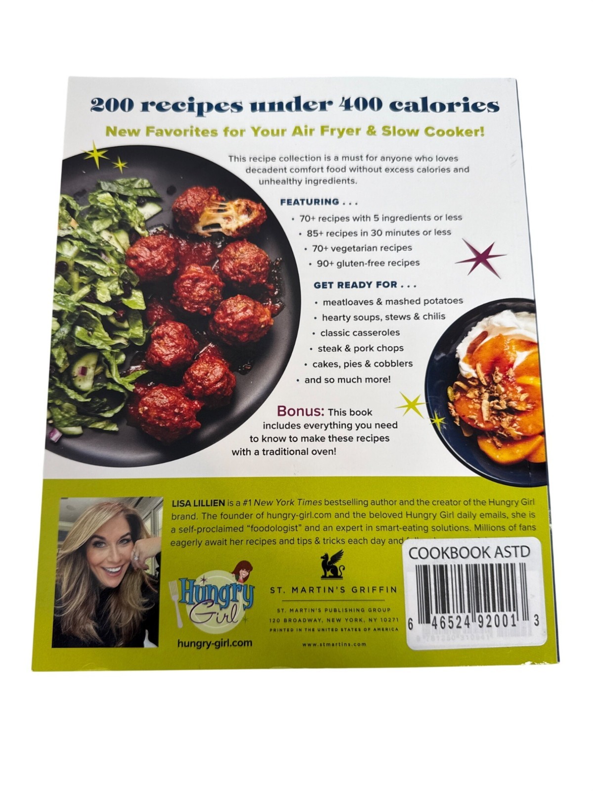 Hungry Girl Simply Comfort Lisa Lillien Cookbook Paperback Book Recipes