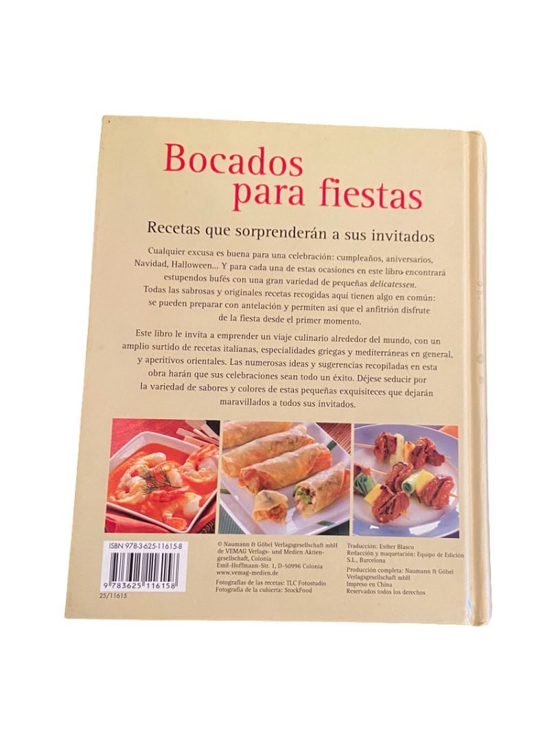 Bocados para Fiestas Hardcover Cookbook 265 Pages with Photos NEW