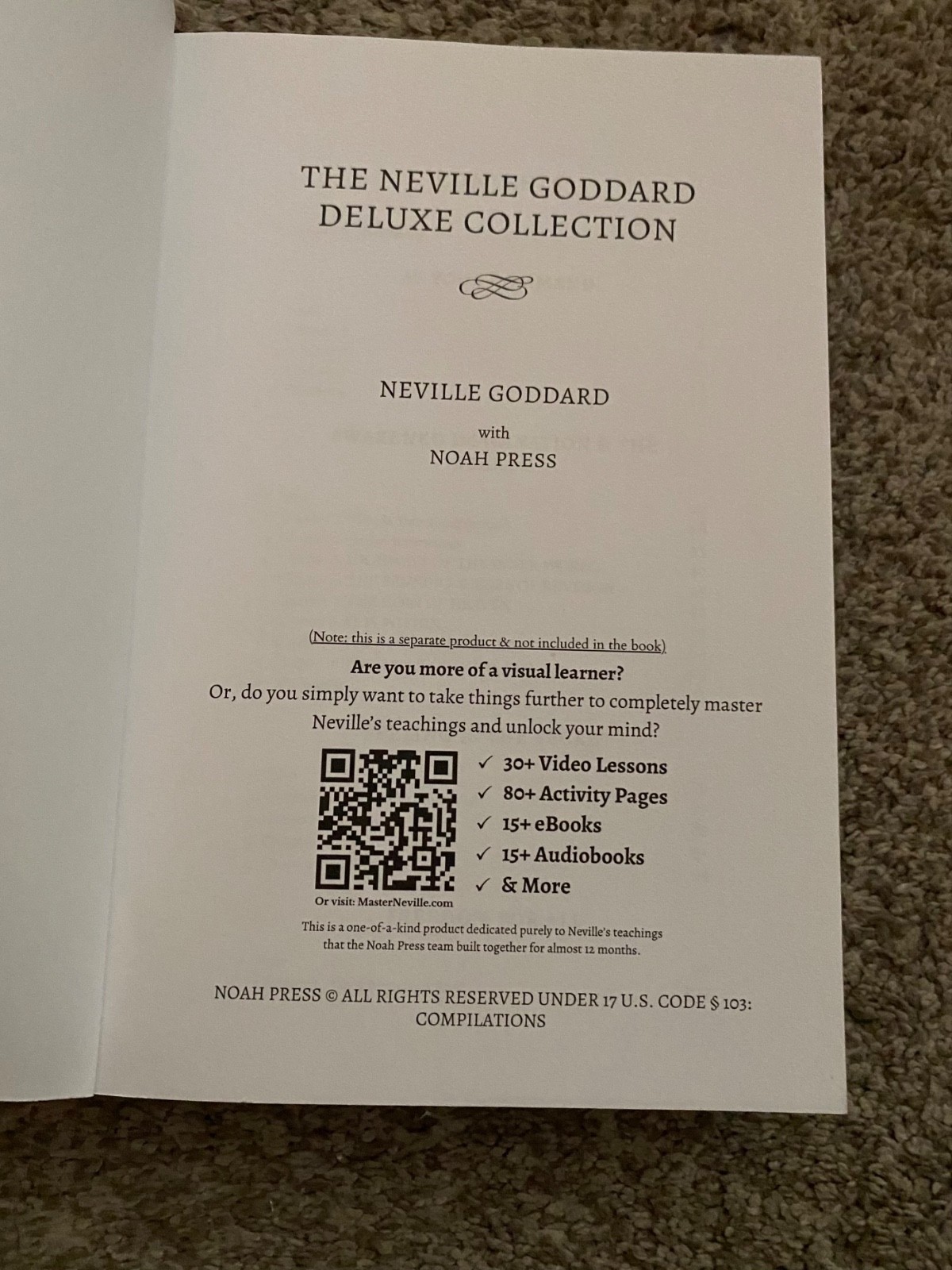 The Neville Goddard Deluxe Collection, All 14 Books In One Trade PB, Noah Press